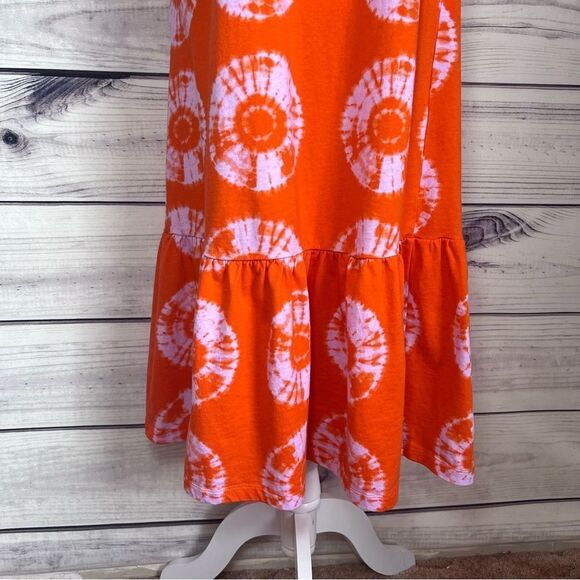 Ugg Koolaburra Orange Patterned Tiered Jersey Lounge Beach Dress - Picture 2 of 9
